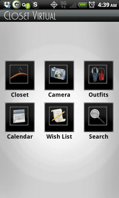 Screenshot of the application ClosetVirtual - #1