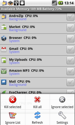 Screenshot of the application Andro Task Manager - #1