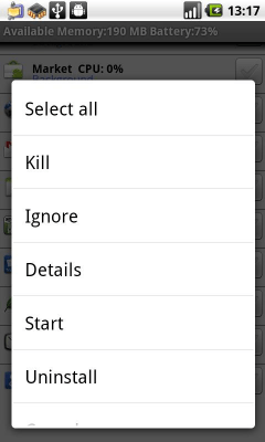 Screenshot of the application Andro Task Manager - #2