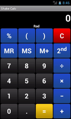 Screenshot of the application Shake Calc - Calculator - #1