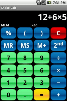 Screenshot of the application Shake Calc - Calculator - #3