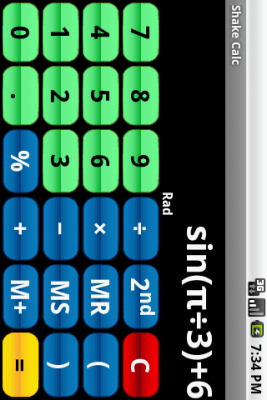 Screenshot of the application Shake Calc - Calculator - #6