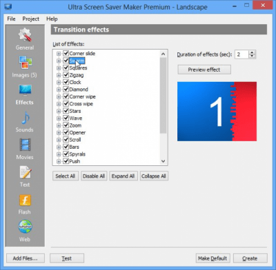 Screenshot of the application Ultra Screen Saver Maker - #2