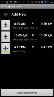 Screenshot of the application Auto Airplane Mode - #1