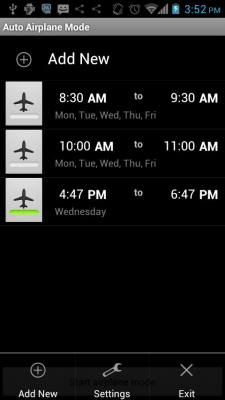 Screenshot of the application Auto Airplane Mode - #3