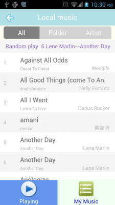 Screenshot of the application Folder Music Player - #4