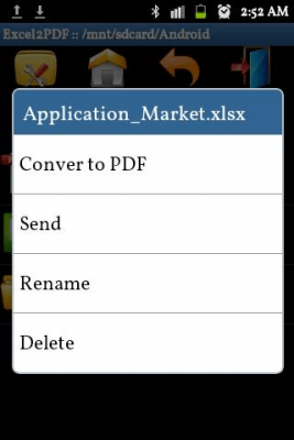 Screenshot of the application Excel to PDF Converter - #2