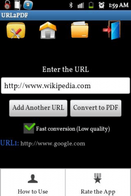 Screenshot of the application Web to PDF Converter - #1