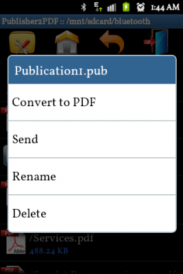 Screenshot of the application Publisher to PDF Converter - #3