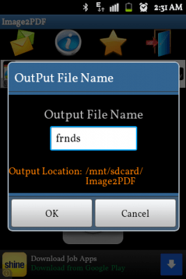 Screenshot of the application Image to PDF Converter - #3