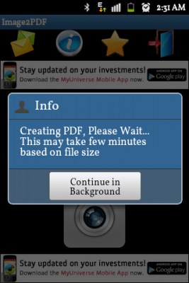 Screenshot of the application Image to PDF Converter - #4