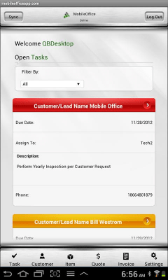 Screenshot of the application Mobile Office Invoice - Quote - #1