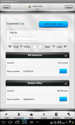 Screenshot of the application Mobile Office Invoice - Quote - #4