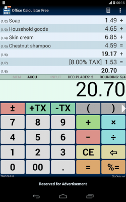 Screenshot of the application Office Calculator Free - #6