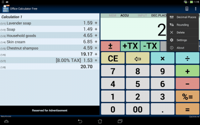 Screenshot of the application Office Calculator Free - #9