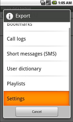 Screenshot of the application CB data backup - #3