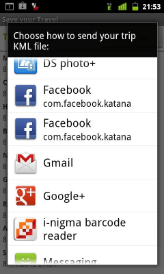 Screenshot of the application Save your Travel - #3