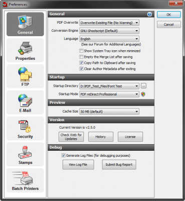 Screenshot of the application PDF ReDirect - #2