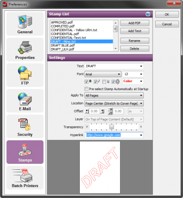 Screenshot of the application PDF ReDirect - #3