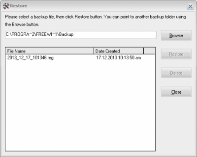 Screenshot of the application Free Window Registry Repair - #3