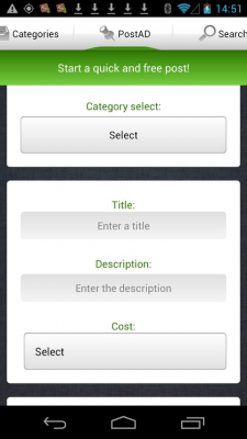 Screenshot of the application Classifieds - #4