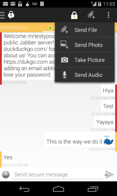 Screenshot of the application ChatSecure: Voice Messaging - #1