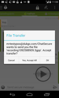 Screenshot of the application ChatSecure: Voice Messaging - #3