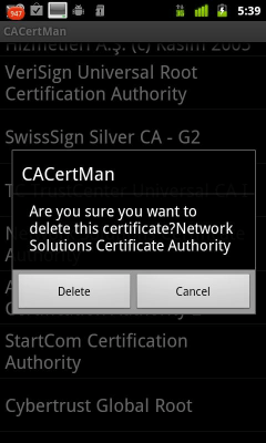 Screenshot of the application CACertMan - #4