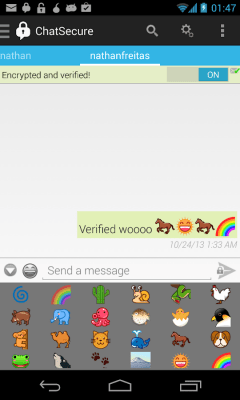 Screenshot of the application ChatSecure: Open Emoji Plugin - #1