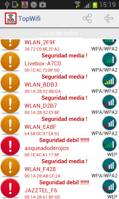 Screenshot of the application TopWifi - wifi scanner - #1