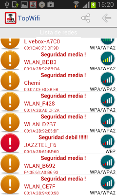 Screenshot of the application TopWifi - wifi scanner - #4