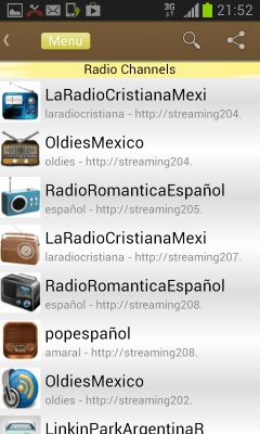 Screenshot of the application UmRadios - Free online radios - #3