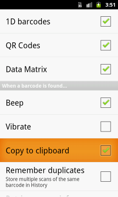 Screenshot of the application QR Code Scanner and Generator - #4
