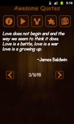 Screenshot of the application Awesome Quotes Free - #6