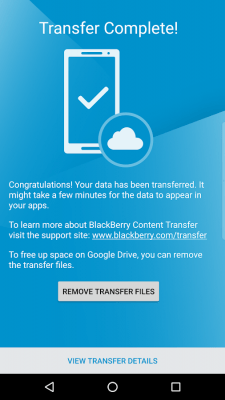 Screenshot of the application BlackBerry Content Transfer - #1