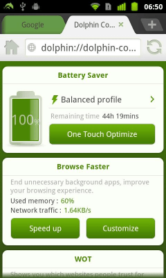 Screenshot of the application Dolphin Battery Saver - #1