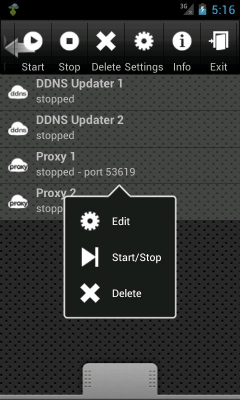 Screenshot of the application Proxy Server - #1