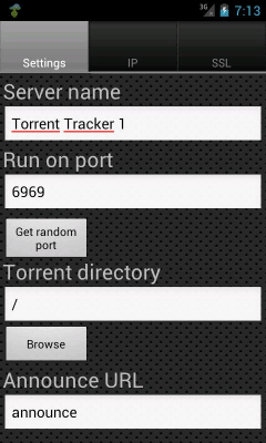 Screenshot of the application Torrent Tracker - #2