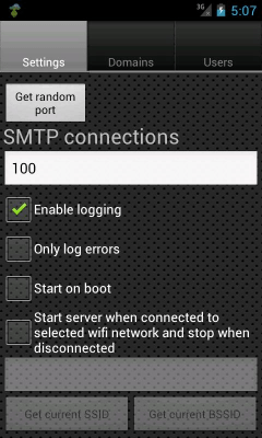 Screenshot of the application Email Server - #4
