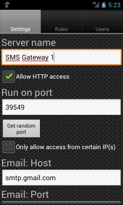 Screenshot of the application SMS Gateway Ultimate - #2