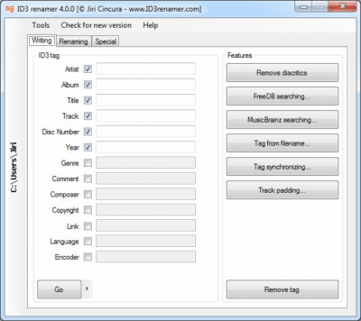 Screenshot of the application ID3 renamer - #1