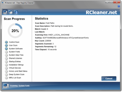 Screenshot of the application RCleaner - #1