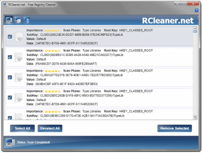 Screenshot of the application RCleaner - #2