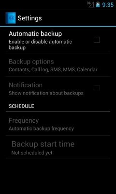 Screenshot of the application OrganizerMobile (Backup data) - #1