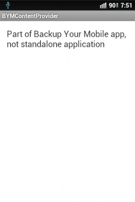 Screenshot of the application BYM Content Provider - #1