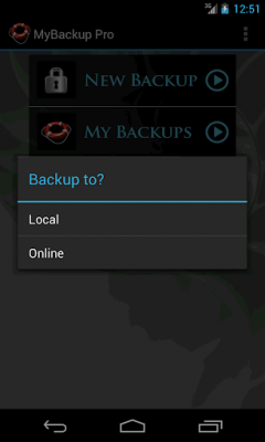 Screenshot of the application My Backup Root - #22