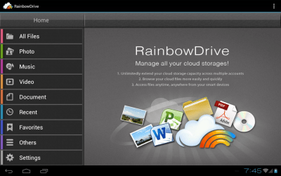 Screenshot of the application RainbowDrive - #1