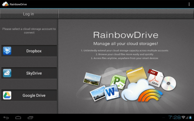 Screenshot of the application RainbowDrive - #2