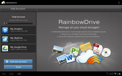 Screenshot of the application RainbowDrive - #3
