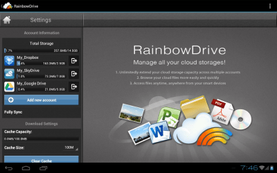 Screenshot of the application RainbowDrive - #4